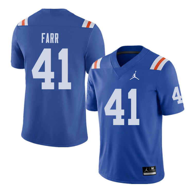 Jordan Brand Men #41 Ryan Farr Florida Gators Throwback Alternate College Football Jerseys Sale-Roya